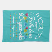 第60誕生日ほとんどのすばらしくカラフルな宝石のターコイズ キッチンタオル (横)