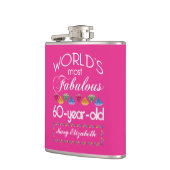 第60誕生日ほとんどのすばらしくカラフルな宝石のピンク フラスク (左)