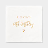 第60誕生日エレガントハートモダン金ゴールド 箔ナプキン (正面)