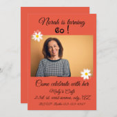 第60誕生日エレガント及び鮮やか招待状 招待状 (正面/裏面)