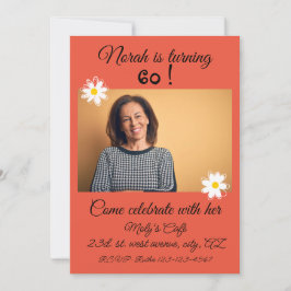 第60誕生日エレガント及び鮮やか招待状 招待状