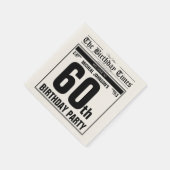 第60誕生日オールド新聞おもしろいユニークカスタム スタンダードカクテルナプキン (角)