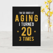 第60誕生日ギフトことわざ おもしろい カード (黄色い花)