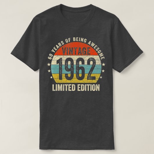 第60誕生日ギフトヴィンテージ1962限定版60 Tシャツ (デザイン正面)