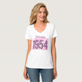第60誕生日ギフト1954限定版V60Bピンク Tシャツ (正面フル)