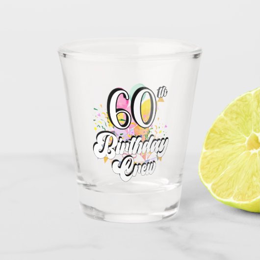 第60誕生日クルー60パーティー ショットグラス (正面)