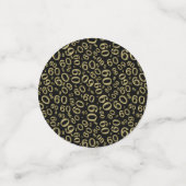 第60誕生日クールな数パターン金ゴールドおよび黒 コンフェッティ (スモール正面)