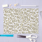 第60誕生日クールな数パターン金ゴールドか白 薄葉紙 (クラフト)