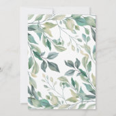 第60誕生日グエレガントリーンユーカリ緑 招待状 (裏面)