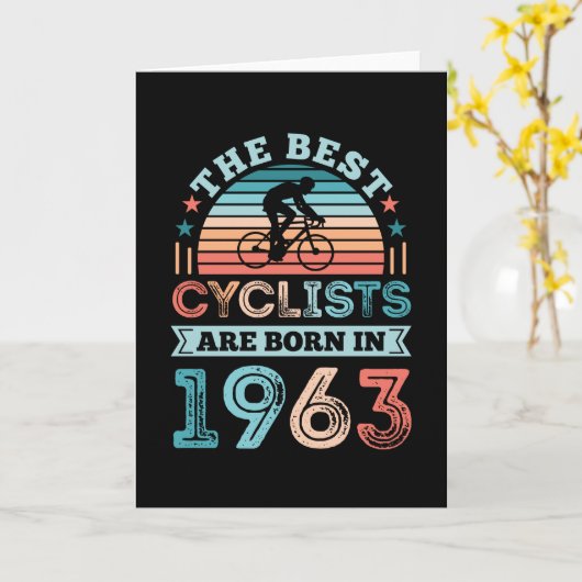 第60誕生日サイクリングギフト最高のサイクリスト1963 カード (黄色い花)