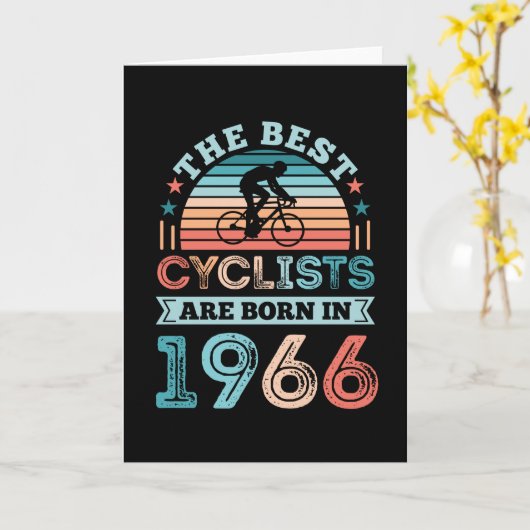 第60誕生日サイクリングギフト最高のサイクリスト1966年 カード (黄色い花)