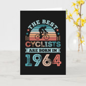 第60誕生日サイクリングギフト最高のサイク生まれリスト1964 カード (黄色い花)