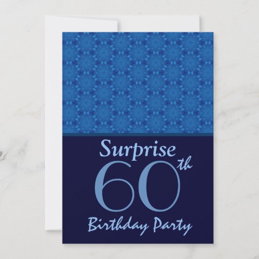 第60誕生日サプライズパーティーブルースターズメタル 招待状 (正面)
