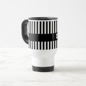 第60誕生日ストライプなおよび気球の黒い赤A14A トラベルマグ (正面左)