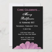 第60誕生日テンプレート-ピンクデイジー 招待状 (裏面)