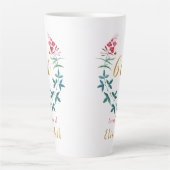 第60誕生日パーソナライズされたガーリーフローラフェミニンC カフェラテマグ (正面)