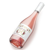 第60誕生日パーソナライズされた金ゴールドフローラ スパークリングワインラベル