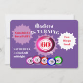 第60誕生日ビンゴパーティーおもしろい招待状 招待状 (正面)