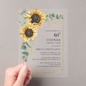 第60誕生日フローラユーカリひまわり アクリル招待状 (インサイチュ (ポータブル))