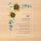 第60誕生日フローラユーカリひまわり アクリル招待状 (正面)