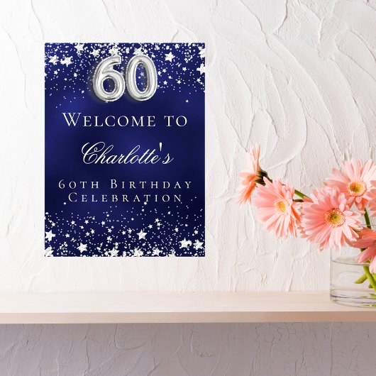第60誕生日ブルーシルバースターウェルカムパーティー ポスター