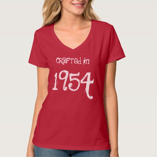 第60誕生日プレゼント彼女の赤のための1954年または年 Tシャツ (正面)