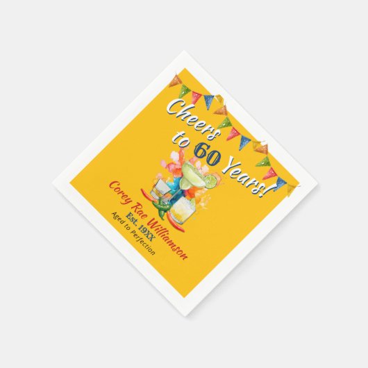 第60誕生日メキシコフェスタ応援～60年 スタンダードカクテルナプキン (角)