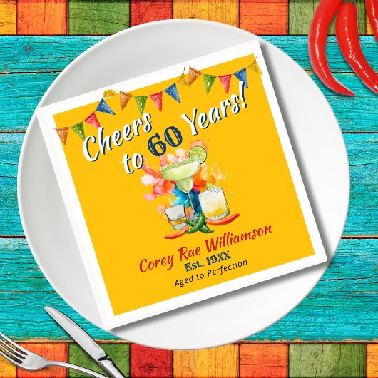 第60誕生日メキシコフェスタ応援~60年 スタンダードカクテルナプキン