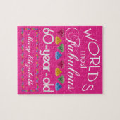 第60誕生日モストファヴルーゲカラフルムピンク ジグソーパズル (横)