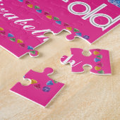 第60誕生日モストファヴルーゲカラフルムピンク ジグソーパズル (側面)