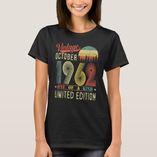 第60誕生日ヴィンテージ1962年10月 Tシャツ (正面)