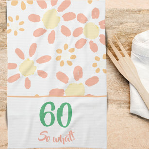 第60誕生日女やる気を起こさせるおもしろい性フローラ キッチンタオル