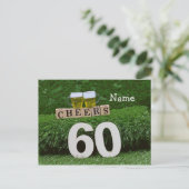 第60誕生日応援とビールの招待 ポストカード (スタンド正面)
