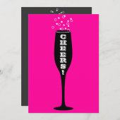 第60誕生日招待状シャンパントースト！ 招待状 (正面/裏面)