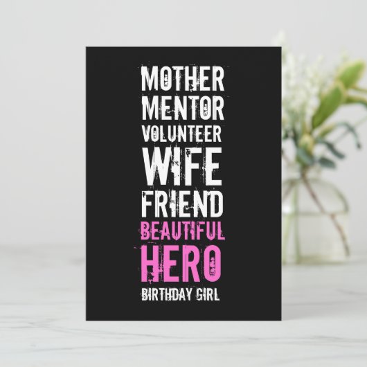 第60誕生日招待状-ママボランティアヒーロー 招待状 (スタンド正面)