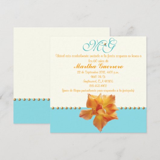 第60誕生日招待状 招待状 (正面/裏面)