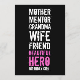 第60誕生日招待状-母の美しいヒーロー 招待状