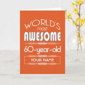 第60誕生日最高の世界素敵な炎オレンジ カード (黄色い花)