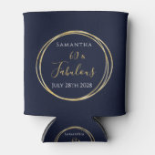 第60誕生日海軍金ゴールド党パーソナライズされたの支持 缶クーラー (正面)