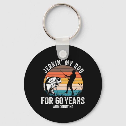第60誕生日漁人向け贈答品おもしろい魚釣り キーホルダー (正面)