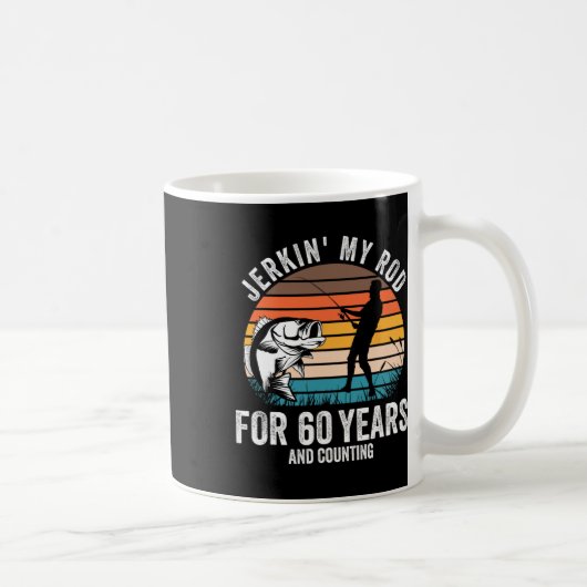 第60誕生日漁人向け贈答品おもしろい魚釣り コーヒーマグカップ (右)