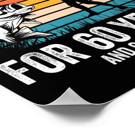 第60誕生日漁人向け贈答品おもしろい魚釣り ポスター (角)