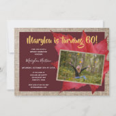 第60誕生日秋素朴写真パーティー 招待状 (正面)