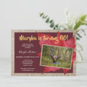 第60誕生日秋素朴写真パーティー 招待状 (スタンド正面)