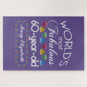 第60誕生日紫色ほとんどのすばらしくカラフルな宝石 ジグソーパズル (横)