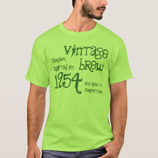 第60誕生日1954ヴィンテージブリューグリーンv11 tシャツ (正面)