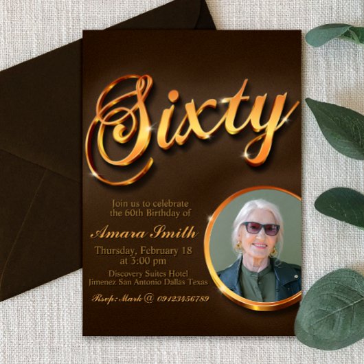 第60誕生日(写真付き) 招待状