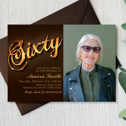 第60誕生日(写真付き) 招待状