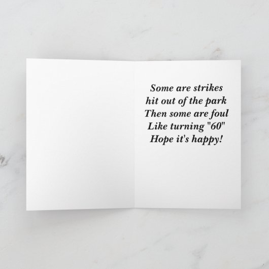 「第60誕生日」野球と誕生日!! カード (内部)
