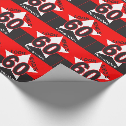第60誕生日| DIYの名前はだれ60% pipe%のであるか見て下さい ラッピングペーパー (角)